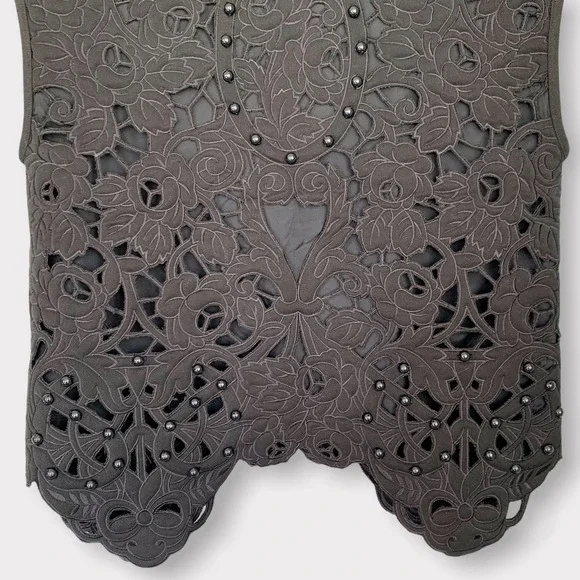 Manoush Jardin De Roses Beaded Top Black Size 6 - Picture 4 of 12